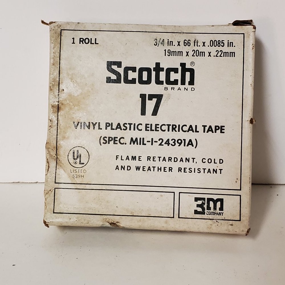 Vintage Scotch Brand 17 Vinyl Plastic Electric Tape & Box 3M Company
